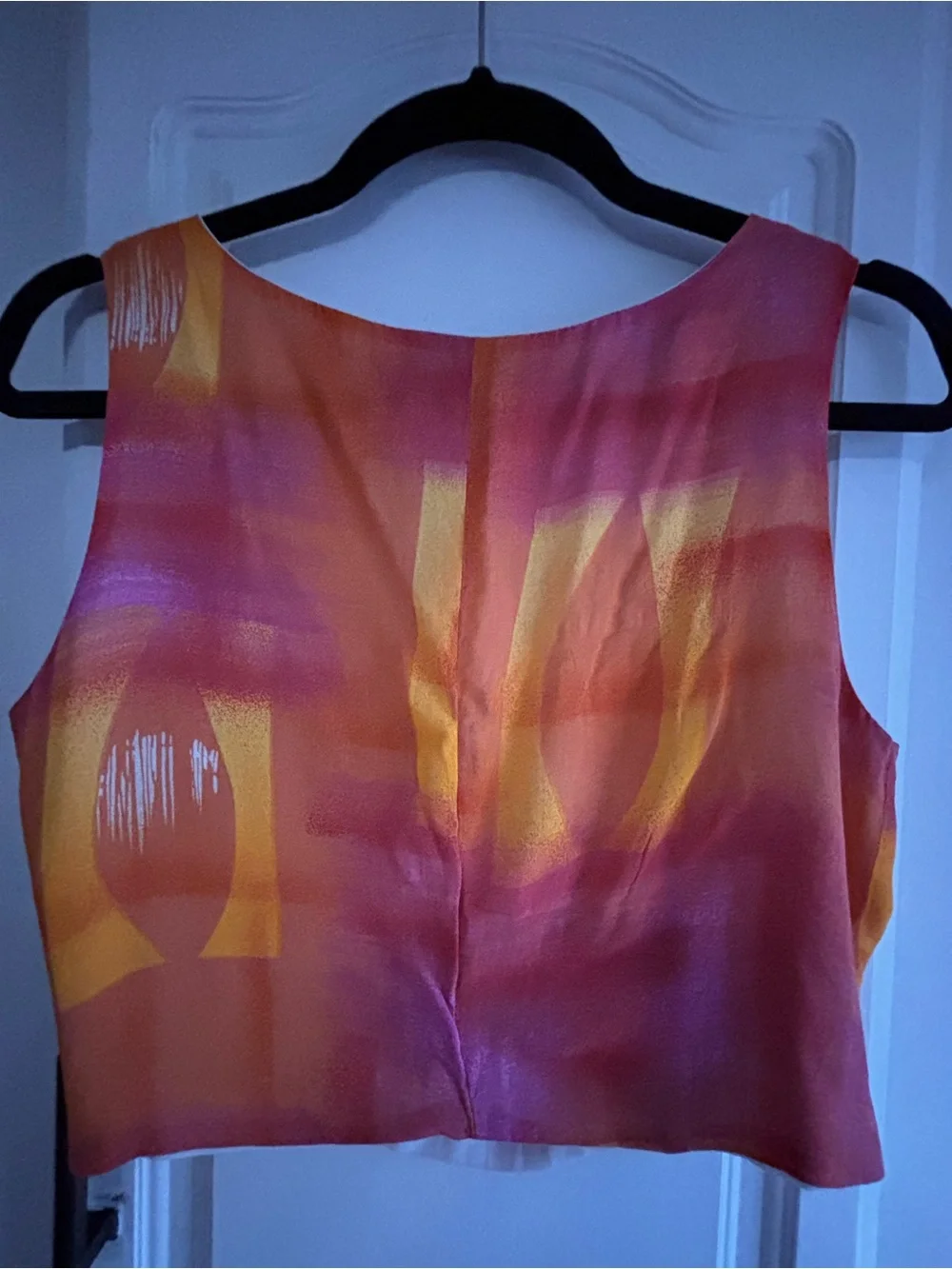 Cache Pink & Orange Abstract Maxi Dress Set Skirt size 6 top size 8